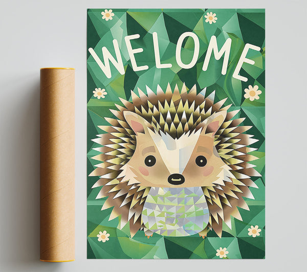 Green Welcome Hedgehog