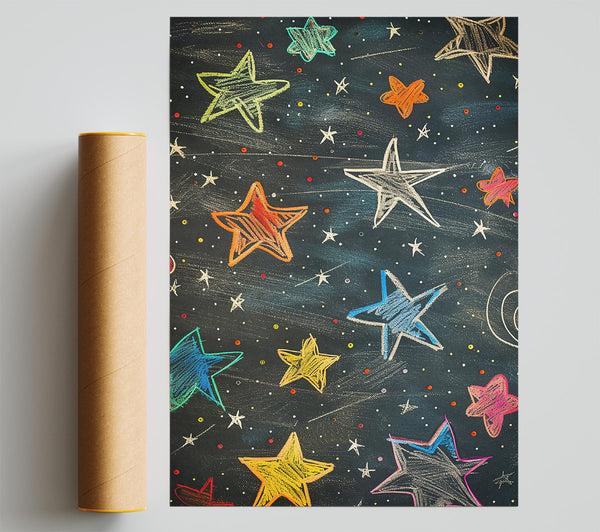 Chalkboard Yellow Starscape