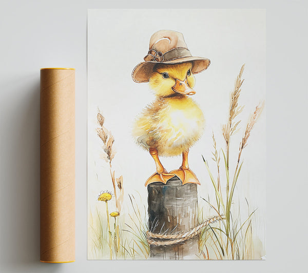 Yellow Duckling In A Hat