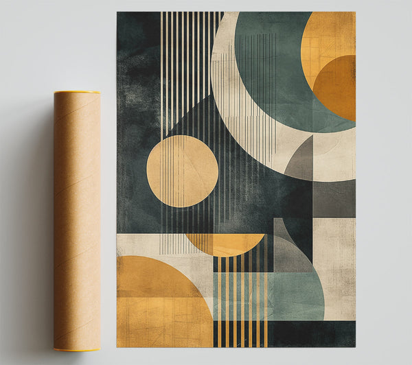 Golden Geometric Abstract