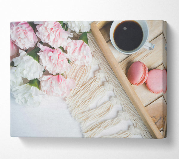 Pink Macarons And Coffee