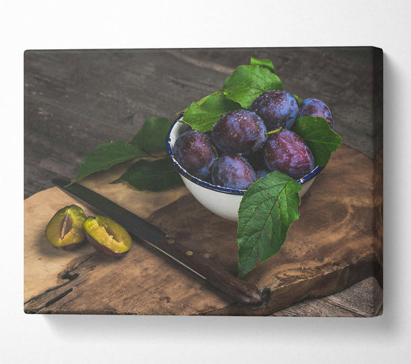 Blue Plums On Wood