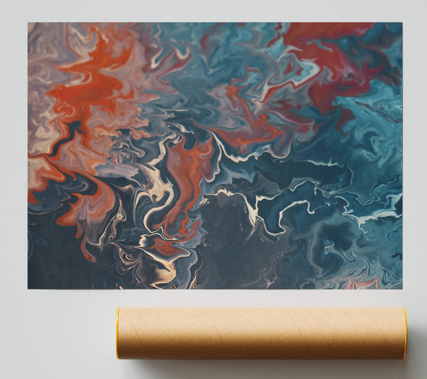 Teal Swirling Abstract