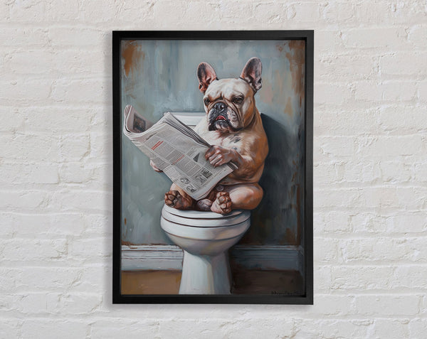 French Bulldog On The Toilet