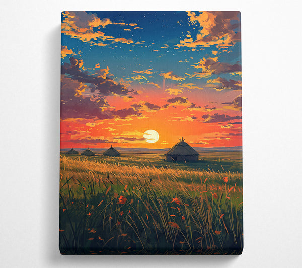 Orange Sunset Fields