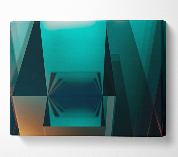 Teal Geometric Reflection