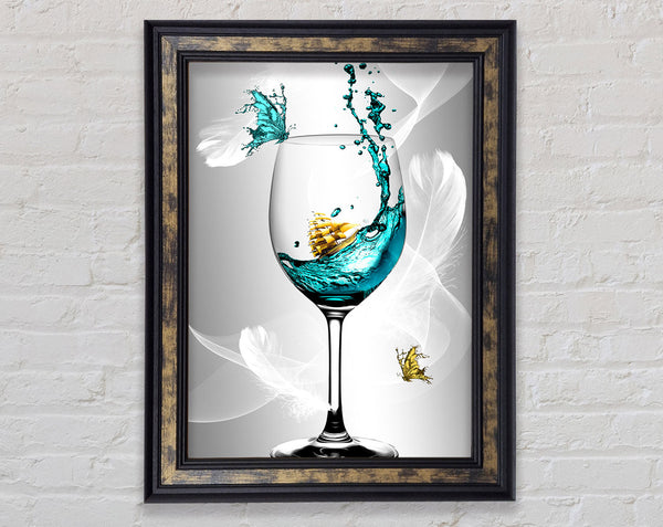 Glass Of Wine Butterfly