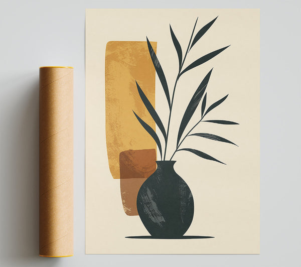 Mustard Vase And Branch