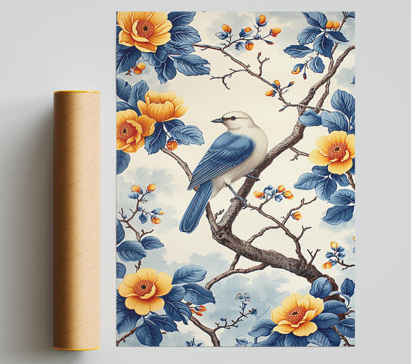 Bluebird In Yellow Bloom