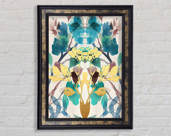 Gold And Turquoise Ink Blot