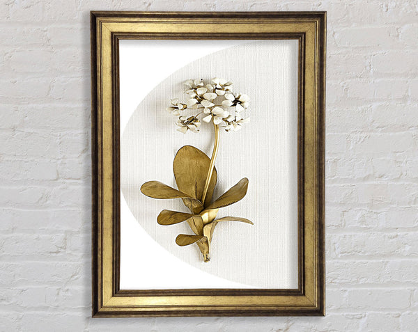 Gold And White Flower On Grey And White