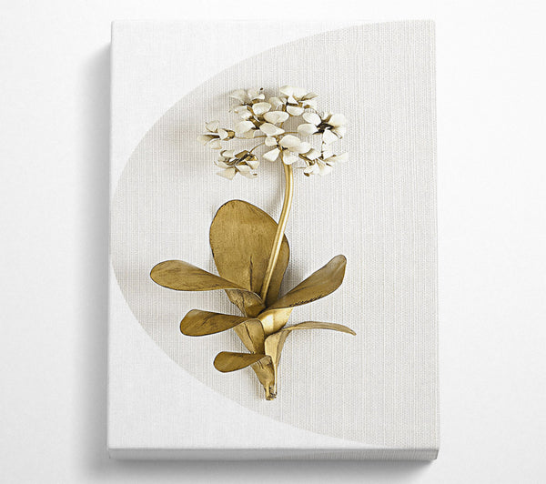 Gold And White Flower On Grey And White