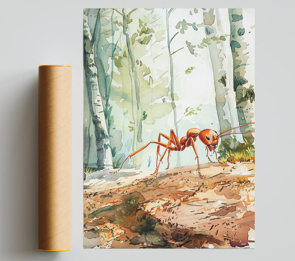 Orange Ant In The Woods