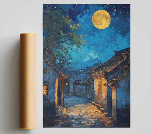 Golden Moonlit Alleyway