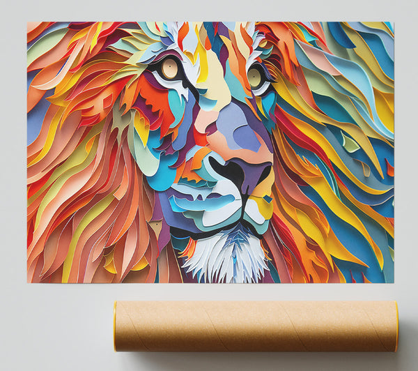 Orange Paper Lion