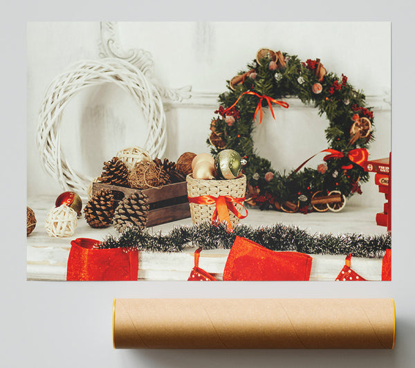 Red Christmas Mantle