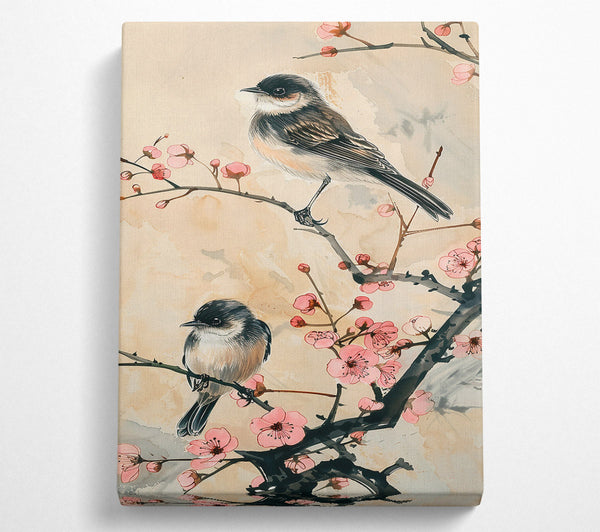 Pink Birds In Bloom