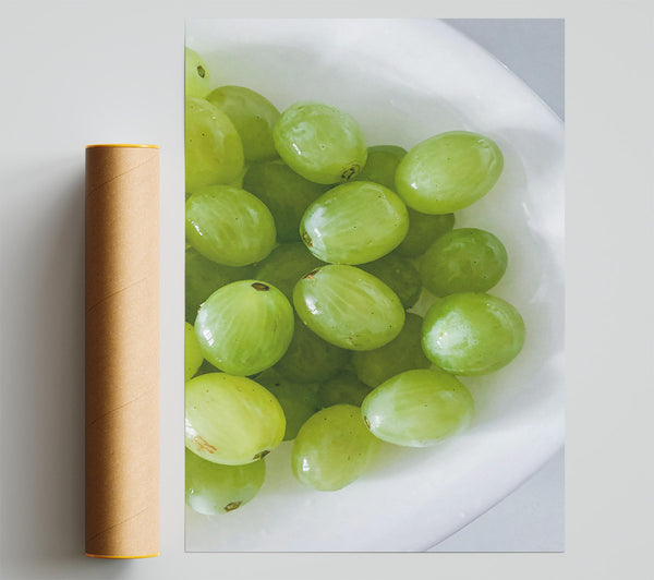 Green Grapes In Bowl.