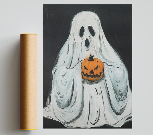 White Ghost With Pumpkin