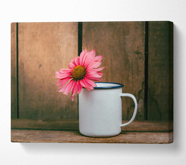 Pink Flower In Mug