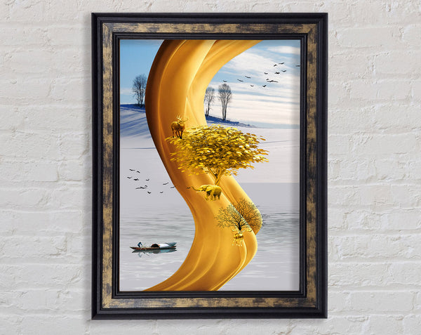 Golden Swirl And Tree