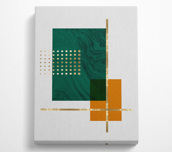 Green Rectangle With Gold Lines