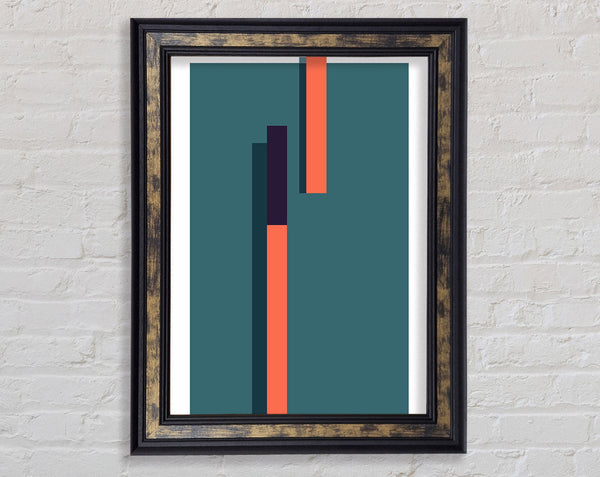 Green Rectangle With Orange Lines