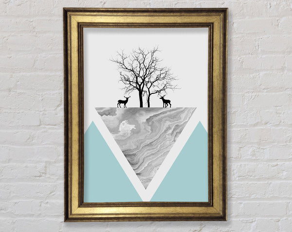 Grey Triangle With White Tree