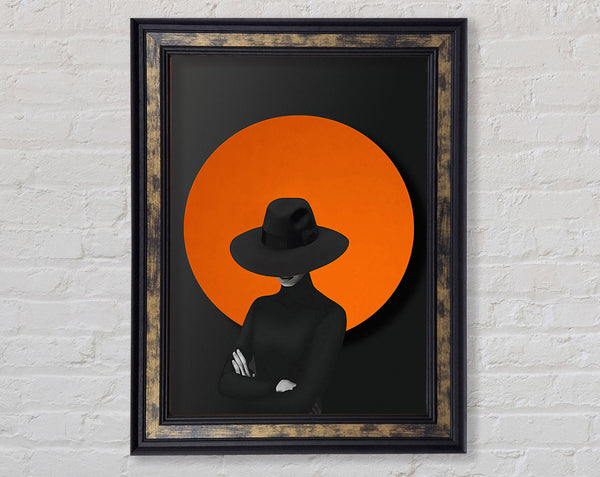 Lady In Walnut With Orange Circle