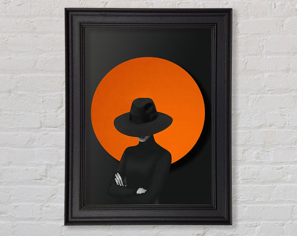 Lady In Black With Orange Circle