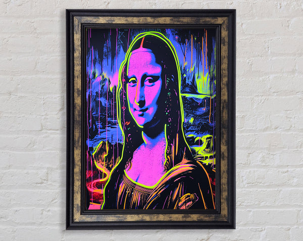 Neon Face Mona Lisa