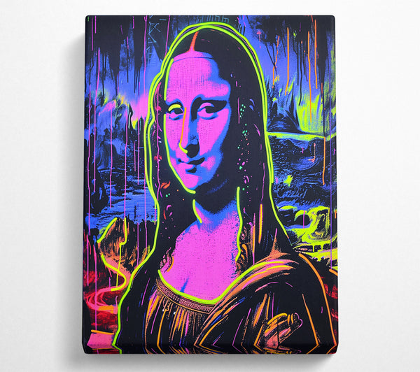 Neon Face Mona Lisa