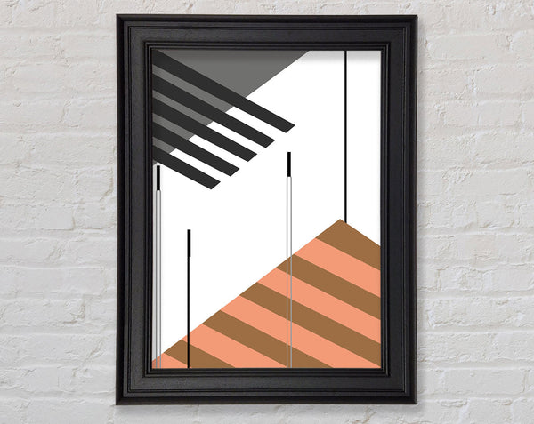 Orange And Black Abstract Lines