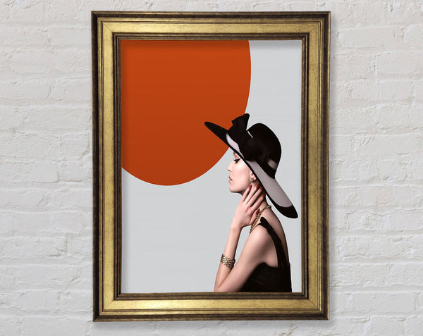 Orange Circle  White Hat