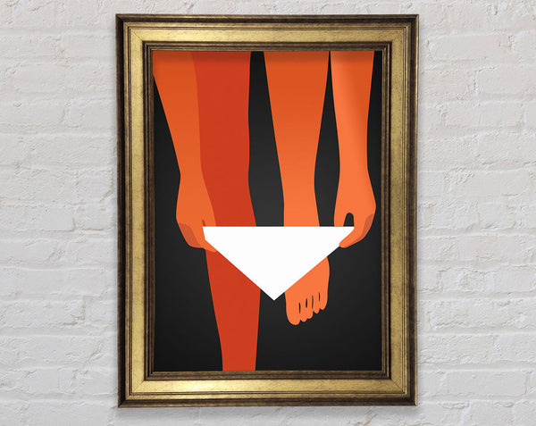 Orange Lady With White Underwear