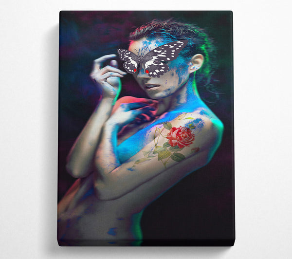 Paint Covered Woman  Tattoo Butterfly