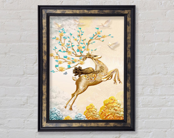 Prancing Gold Reindeer