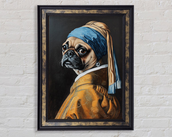 Pug With Pearl Earring