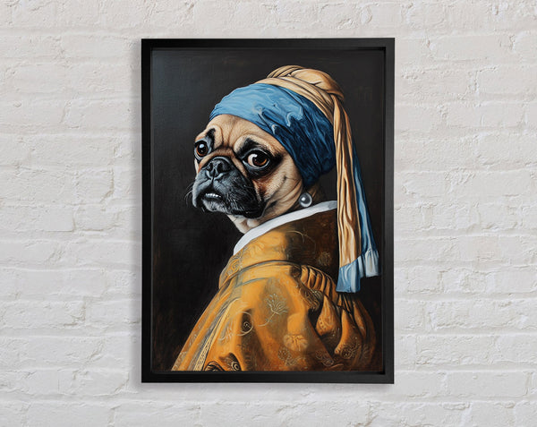 Pug With Pearl Earring