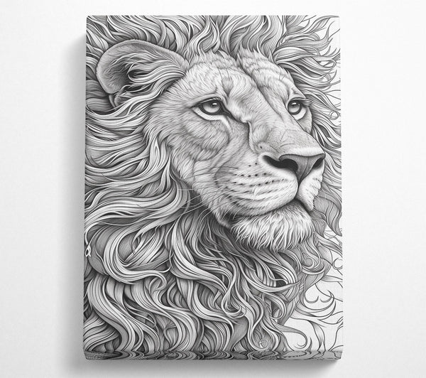 Realistic Line Lion