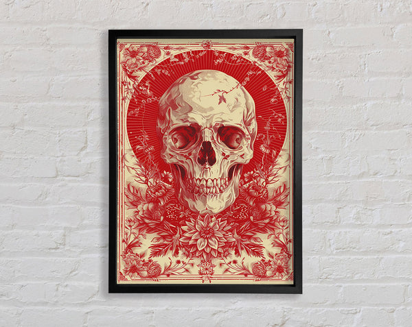 Skull On Red Illustration