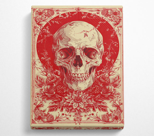 Skull On Red Illustration