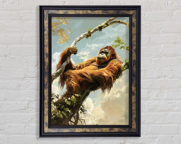 Sumatran Orangutan On A Branch