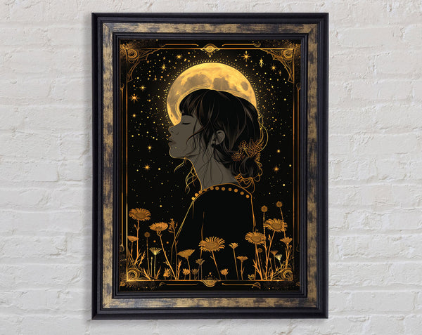 Tarot Card Moon Girl