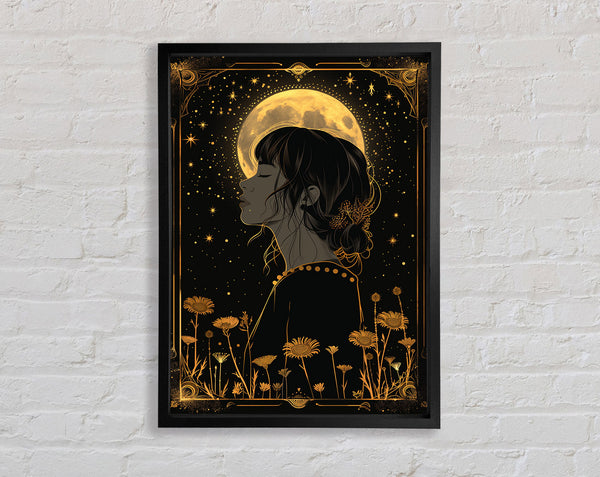 Tarot Card Moon Girl