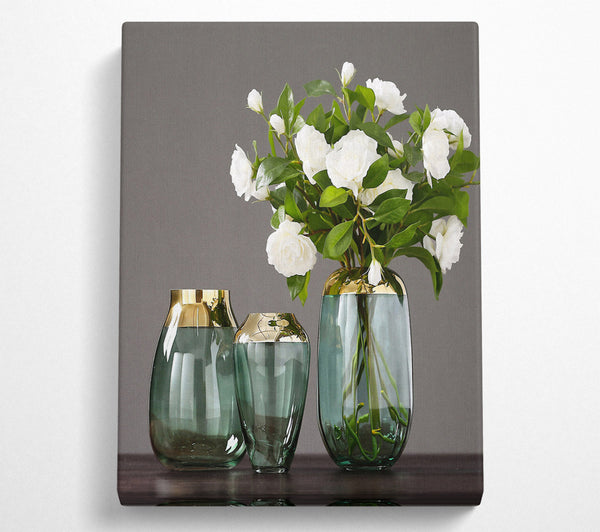 Three Green Vases