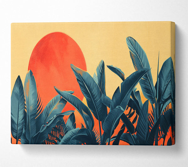 Tropical Sunset Leaves