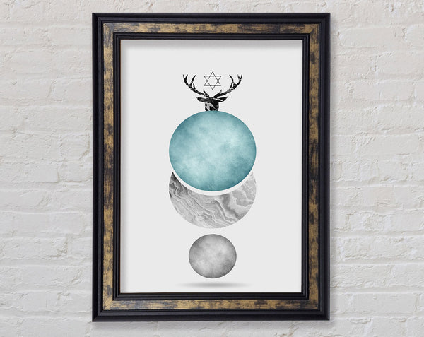 Turquoise Circle With Stag Image