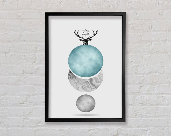 Turquoise Circle With Stag Image