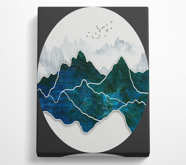 Turquoise Mountain With Birds